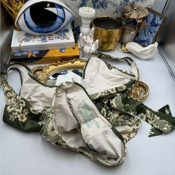 🆕 ZIMMERMANN 🧿 NWT Separates Floral Wrap Tie 1PC - Khaki/Cream - Sz 2 US6/8 - Picture 14 of 15